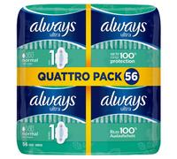 Always Ultra Normal Pads Size 1 with Wings 56 Pack