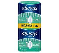 Always Ultra Normal Sanitary Towels with Wings, 26 each