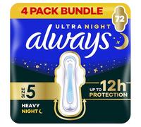 Always Sanitary Towels Secure Night – Size 5, Ultra Thin & Super Absorbent, 72 Pads (18x4)