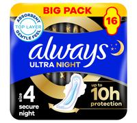 Always Ultra Sanitary Towels Secure Night (Size 4) Wings x16 Pads