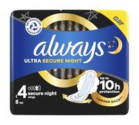 Always Ultra Sanitary Towels Secure Night (Size 4) Wings 8 Pads