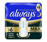 Always Ultra Sanitary Towels Secure Ultimate Night (Size 6) With Wings 12 Pads
