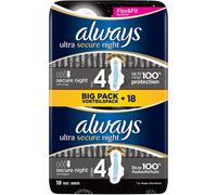 Always Ultra Secure Night Sanitary Pads (with Wings) Size 4 Pack of 18