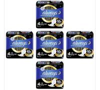 Always Ultra Secure Night Size 4 Up To 10 Hour Protection 5 Packs of 8, Total 40