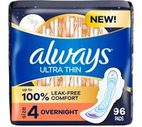 Always Ultra Thin Overnight Pads with Wings, Size 4