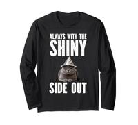 Always with The Shiny Side Out Cat Tin Foil Hat Conspiracy Long Sleeve T-Shirt