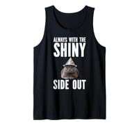Always with The Shiny Side Out Cat Tin Foil Hat Conspiracy Tank Top