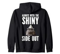 Always With The Shiny Side Out Cat Tin Foil Hat Conspiracy Zip Hoodie