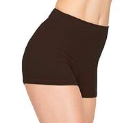 ALWAYS Women’s Ribbed Biker Shorts, High Waisted Tummy Control Workout Shorts, 5” Inseam, Sho128 Brown, M