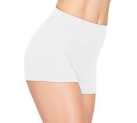 ALWAYS Women Workout Yoga Shorts - Premium Buttery Soft Solid Stretch Cheerleader Running Dance Volleyball Short Pants, Sho128 / White, XXX-Small
