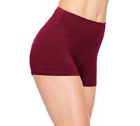 ALWAYS Women Workout Yoga Shorts - Premium Soft Solid Stretch Cheerleader Running Dance Volleyball Short Pants, Sho128 Burgundy2, M