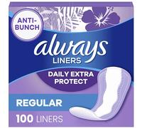 Always Xtra Protection Unscented Daily Liners, Regular, 100 Count