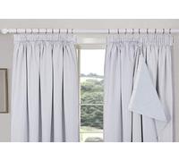 always4u 100% Blackout Curtain Lining Pencil Pleat 1 Pair Odorless Thermal Blackout Linings 88"*87"Drops for Curtains (Inc.25 Hooks)