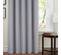 always4u 100% Blackout Curtains for Bedroom Thermal Linen Look Window Drapes For Home Decoration Eyelet Light Grey Curtain Without Linings for Living room Pair of W66*L72