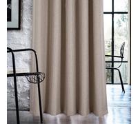 always4u 100% Blackout Curtains for Bedroom Thermal Linen Look Window Drapes For Home Decoration Eyelet Beige Curtain Without Linings for Living room Pair of W46*L54