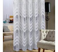 always4u 100% Blackout Curtains For Living Room Velvet Energy Efficiency Drapes Luxury Silver Line Foil Print Lined Window Treatments 2 Panels White 46 * 54