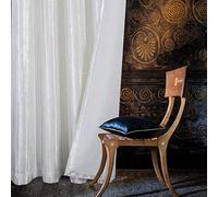 always4u Crushed Velvet Curtains Luxury Line Pattern Curtain Eyelet Thermal Dark for Living Room Window Treatments White A Pair 66 * 72