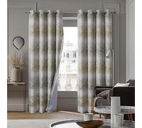 always4u Dark Curtains Ancient Castle Curtain Gradient Drapes for Living Room Textured Bedroom Window 1 Pair Yellow 90x90