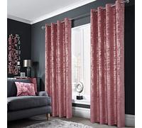 always4u Soft Velvet Curtains 100% Blackout for Window for Bedroom Thermal Gold Foil Printed Shining Luxury Window Treatment Drapes for Living Room 1 Pair Pink 66 * 90