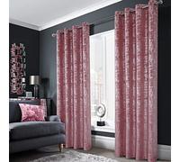 always4u Soft Velvet Curtains 100% Blackout for Window for Bedroom Thermal Silver Foil Printed Shining Luxury Window Treatment Drapes for Living Room 1 Pair Pink 90 * 90