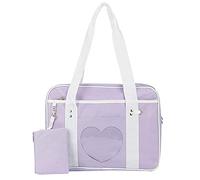 AlwaySky Ita Bag Heart Shape Window Japanese School Handbag Large JK Bag Girls Duffle Purse Anime School Satchels for Lolita Comic DIY Cosplay (Purple)