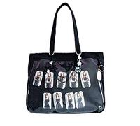AlwaySky Ita Tote Bag Clear Window for Pins Ita Shoulder Bag Handbag Anime School Bag DIY, Cosplay, Comic Con, Black, 1
