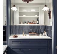 Alwayspon 10 Sheet 12''x 12inch Black Gray Subway 3D Self Adhesive Wall Tile Sticker Transfers, Peel and Stick Self Adhesive Waterproof Splashback Stick on Tile Decals for Kitchen Bathroom Wall