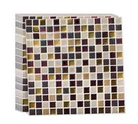 Alwayspon 10 Sheet 12''x12inch Wine Red Golden Mosaic 3D Vinyl Wall Tile Sticker Transfers, Peel and Stick Self-adhesive Waterproof Splashback Stick on Tile Decals for Kitchen Bathroom Wall