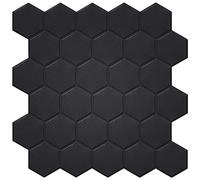 Alwayspon 10 Sheets 12x12inch Black 3D Vinyl Wall Tile Sticker, Peel and Stick Backsplsh Self-Adhesive Wallpaper Stick on Subway Tile Decals for Kitchen Bathroom Decor, Hexagon