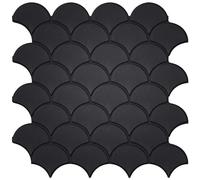 Alwayspon 10 Sheets 12x12inch Black 3D Vinyl Wall Tile Sticker, Peel and Stick Backsplsh Self-Adhesive Wallpaper Stick on Subway Tile Decals for Kitchen Bathroom Decor, Scale