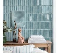 Alwayspon 23x29cmx10Pcs Pale Blue Vinyl Splashback Tiles, Peel and Stick Self Adhesive Wall Tile Stickers Stick on Tiles for Kitchen Bathroom Wall