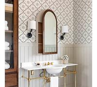 Alwayspon 24PcsX15cm/6inch White Green Tile Sticker, Self Adhesive Stick on Tiles Transfer Sticker for Bathroom Kitchen, Splashback for Cooker, Peel and Stick Adhesive Vinyl Wall Tiles Sticker