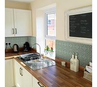 Alwayspon 25Pcs Tile Sticker, Green Moroccan Self Adhesive Stick on Tiles Transfer Sticker for Bathroom Kitchen, Splashback for Cooker, Peel and Stick Adhesive Vinyl Wall Tiles Sticker, 15cm/6inch