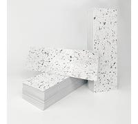 Alwayspon 27PcsX4inchX12inch White Gray Terrazzo Effect Vinyl Wall Tile Transfers Sticker, Peel and Stick Self-Adhesive Splashback, Foaming Stick On Tile Decals Sticker for Kitchen Bathroom Wall