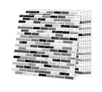 Alwayspon 30.5×30.5cm×10Sheet Grey White Black Marble Subway 3D Self Adhesive Wall Tile Sticker, Peel and Stick Adhesive Waterproof Splashback Stick on Tile Decals for Kitchen Bathroom Wall