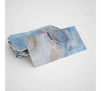 Alwayspon 32PcsX4inchX8inch Blue Marble Effect Vinyl Wall Tile Transfers Sticker, Peel and Stick Self-Adhesive Splashback, Foaming Sticky Back Stick On Tile Decals Sticker for Kitchen Bathroom Wall