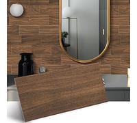 Alwayspon 32PcsX4inchX8inch Wood Effect Vinyl Wall Tile Transfers Sticker, Peel and Stick Self-Adhesive Splashback, Foaming Sticky Back Stick On Tile Decals Sticker for Kitchen Bathroom Wall