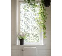 Alwayspon 45×150cm Light Blue Green Static Window Privacy Film, Stained Glass Window Cling Sticker Decals, Anti UV Glass Film for Home Shop Display Decoration