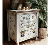 Alwayspon 50 Decals Vintage Florals Decor UV Rub on Transfers, Peel and Stick Transfer Stickers for Wood Crafts Furniture Dressers Scrapbooking Home Decorations, Colorful Butterfly Insect Animal