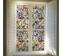 Alwayspon Colored Static Window Privacy Film, Stained Glass Effect Static Window Clings Sticker Decals, Anti UV Heat Control Glass Film, Wild Flower