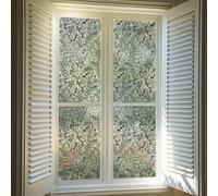 Alwayspon Colored Static Window Privacy Film, Stained Glass Effect Static Window Clings Sticker Decals, Anti UV Heat Control Glass Film, Green Fern
