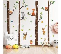 Alwayspon Kids/Girls Room Cute Tree and Animals Wall Sticker, Removable Watercolor Wall Decals, Peel and Stick Wall Art Murals for Home Nursery Decoration Living Room Decor