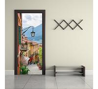 Alwayspon Modern Art 3D Door Mural Sticker, Peel and Stick Removable Vinyl Door Decals for Home Decor, 30.3x78.7(77x200cm), 2 Pcs Set (Green Door)