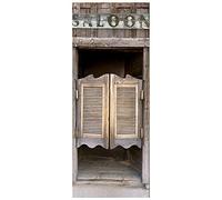 Alwayspon Modern Art 3D Door Mural Sticker, Peel and Stick Removable Vinyl Door Decals for Home Decor, 30.3x78.7(77x200cm), 2 Pcs Set (saloon)