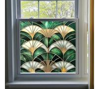 Alwayspon Non-Adhesive Stained Glass Rainbow Window Film, Art Nouveau Style Removable Vinyl Static Window Cling Privacy Stickers, Anti UV Heat Control Glass Film