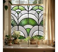 Alwayspon Non-Adhesive Stained Glass Rainbow Window Film, Art Nouveau Style Removable Vinyl Static Window Cling Privacy Stickers, Anti UV Heat Control Glass Film