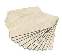 Alwayspon Peel and Stick Floor Tile, Stick on Floor Tiles, Vinyl Floor Sticky Back Sticker, Non-slip Floor Tiles Self-adhesive Sticker Decals, Brown Marble Effect, 15cmX15cmX12Pcs