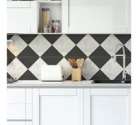 Alwayspon Peel and Stick Floor Tile, Stick on Floor Tiles, Vinyl Floor Sticky Back Sticker, Non-Slip Floor Tiles Self-Adhesive Sticker Decals, Grey Marble Effect, 30cmX30cmX12Pcs (DT023-30cm-12P)