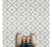 Alwayspon Peel and Stick Floor Tiles, 20×20cm/8×8inch×20Pcs Light Green Grey Waterproof Removable Non-Slip Vinyl Plank Tile Stickers for Bathroom Kitchen Bedroom Floor Decor