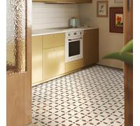 Alwayspon Peel and Stick Floor Tiles, 20cm/8inch×20Sheet Waterproof Removable Non-Slip Vinyl Plank Flooring Tile for Bathroom Kitchen Bedroom, Renter Friendly Floor Decor DIY, Retro Red Floral
